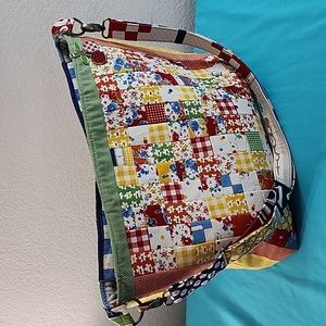Hand Crafted Quilt Square Adjustable Strap Crossbody Purse Totebag